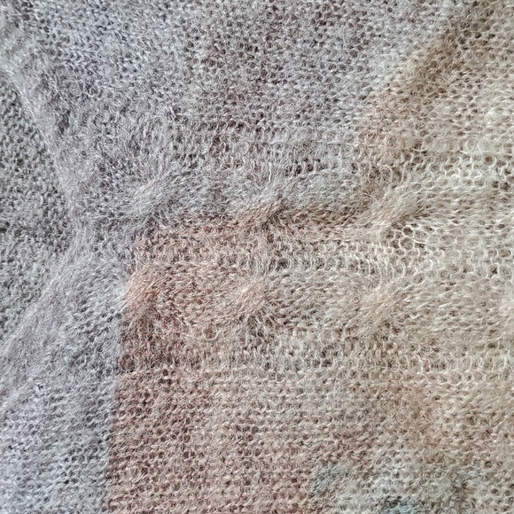 Women's Camo Handmade Knitted Pattern Boutique V- Neck Sweater Size SX - Picture 10 of 11